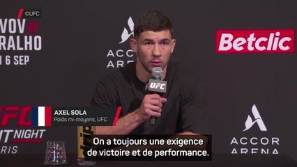 UFC Paris - Axel Sola prêt pour ses débuts : "Ce n’est pas mon premier combat"