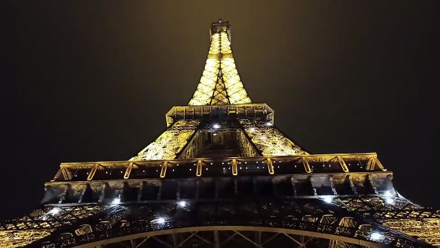 Eiffel Tower Lights at Night Paris Aerial Night View