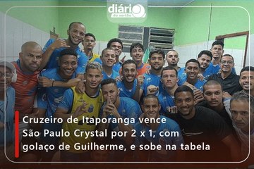 Cruzeiro de Itaporanga vence São Paulo Crystal por 2 x 1, com golaço de Guilherme, e sobe na tabela