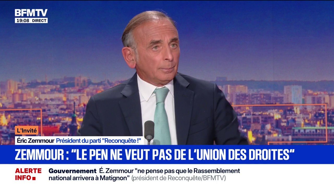 Crise politique: "J'appelle Emmanuel Macron à démissionner", lance Éric Zemmour, président du parti Reconquête!