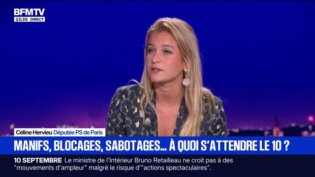 Blocages du 10 septembre: Ce qui est terrible, c'est que les gens n'ont plus que la manifestation et la mobilisation dans la rue pour s'exprimer , observe Céline Hervieu, députée (PS)