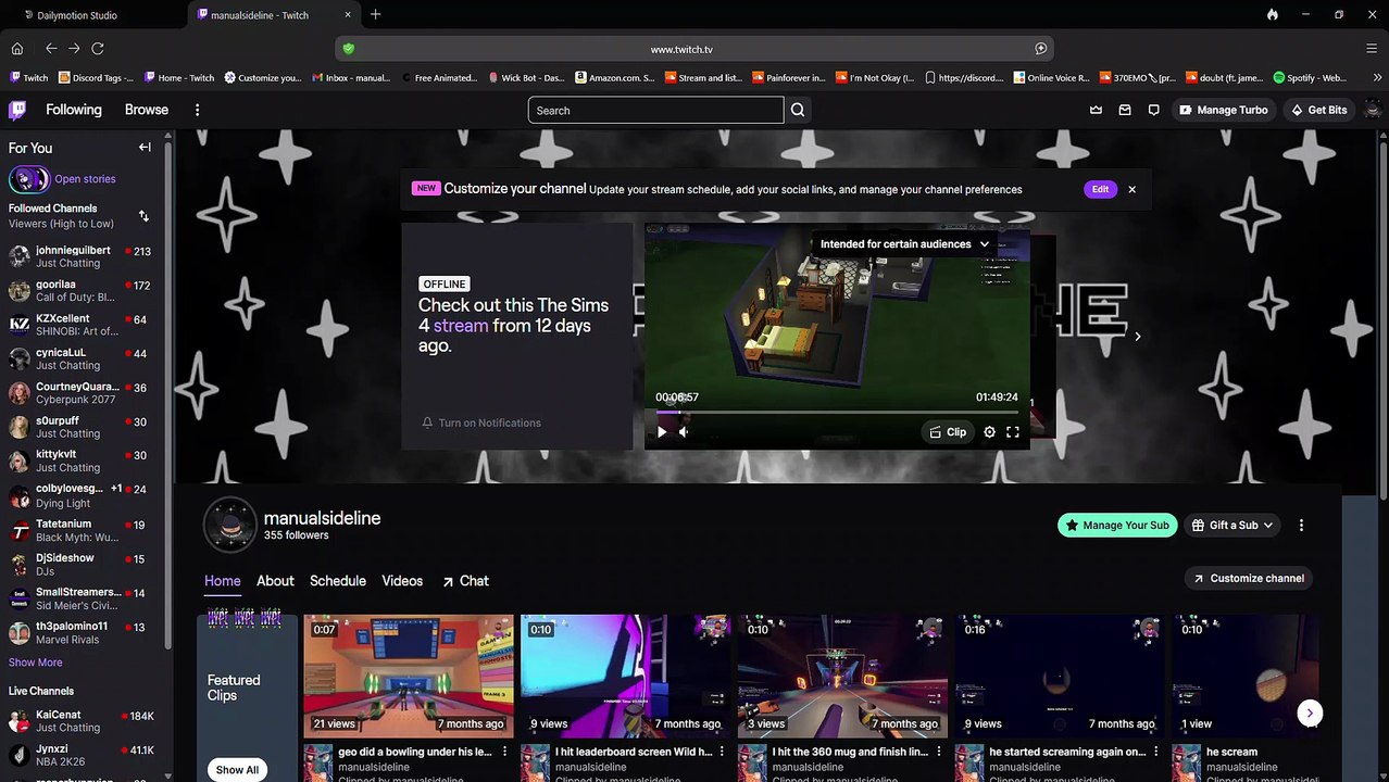 manualsideline - talk video I wont be streaming active on Twitch no more