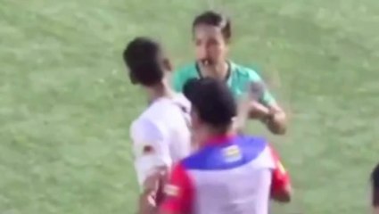 Footballer appears to slap female referee after receiving red card