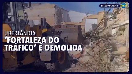 Casa conhecida como “fortaleza do tráfico” é demolida em Uberlândia