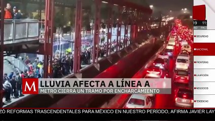 Lluvias paralizan Línea A del metro en CDMX por más de 1 hora