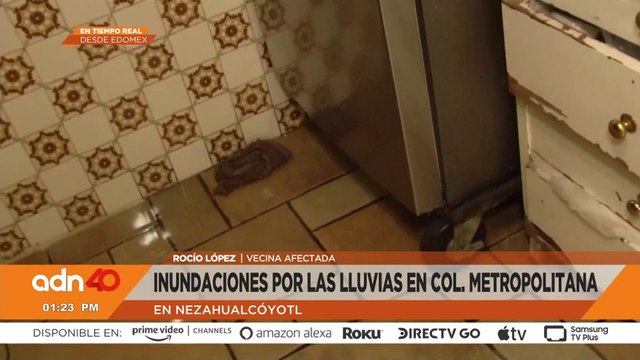 Inundaciones por lluvias causan graves daños en Nezahualcóyotl; el agua invade casas