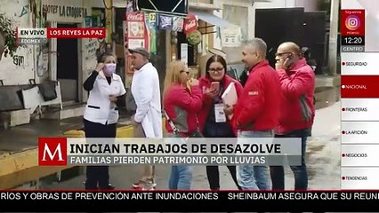 Realizan desazolve en Los Reyes La Paz tras inundaciones por lluvias