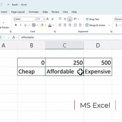 MS Excel HLOOKUP function for approximate data