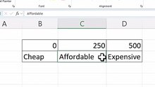 MS Excel HLOOKUP function for approximate data