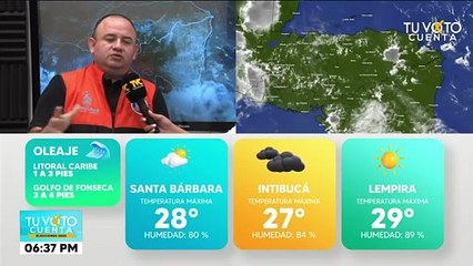 Cenaos advierte poca probabilidad de lluvias para esta noche y condiciones estables en la mayor parte del país