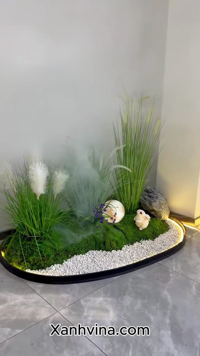 bồn tiểu cảnh cây giả trong nhà, #new, #caygia, #x