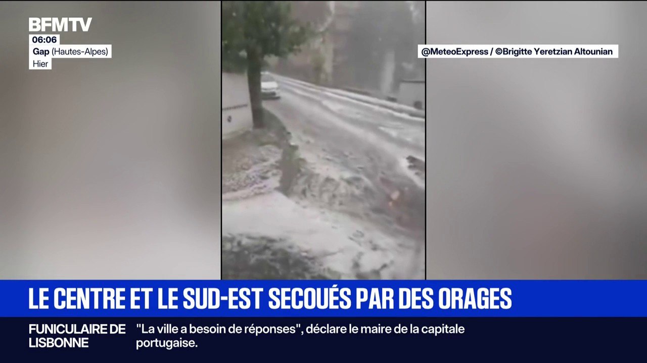 Fortes pluies, chutes de grêle... Les images impressionnantes des orages dans le centre et le sud-est de la France