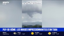 Puy-de-Dôme: les images impressionnantes d'un tuba, annonciateur d'une tornade