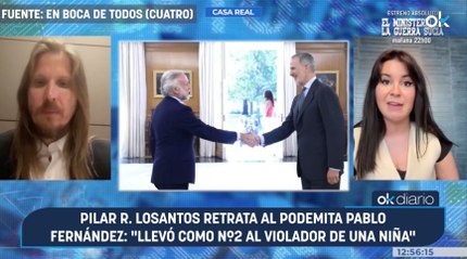 Pilar R.Losantos zasquea al podemita Pablo Fernández por criticar la foto del Rey con Inda: «Usted llevó de número dos al violador de una niña»