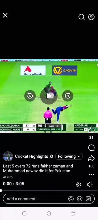Last Five Overs# Highlights # Fakhar Zaman and Muhammad Nawaz #