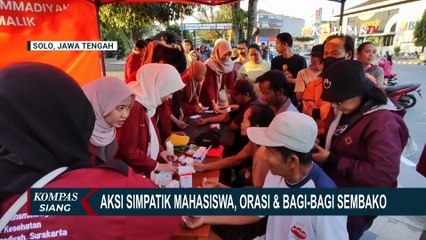 Aksi Damai Mahasiswa di Solo: Orasi, Cek Kesehatan Gratis, hingga Bagi 500 Paket Sembako