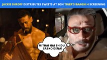 Jackie Shroff Distributes Sweets To Paparazzi, Celebrates Ganesh Chaturthi & Son Tiger Shroff's BAAGHI 4 Release