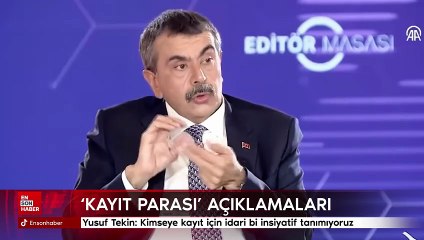 Yusuf Tekin'in 'Kayıt parası' açıklamaları