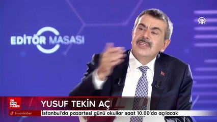 Yusuf Tekin: İstanbul'da pazartesi günü okullar saat 10.00'da açılacak
