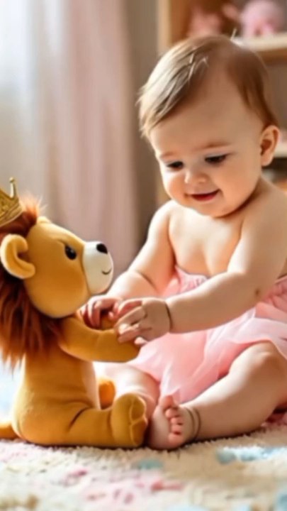 cute baby playing