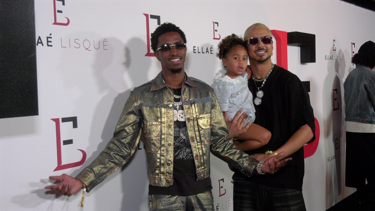 Christian Combs and Quincy Brown attend "Ellaé Lisqué's 10th Anniversary Show" red carpet
