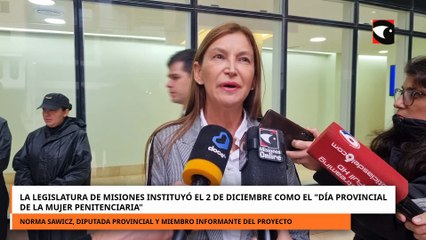 La Legislatura de Misiones instituyó el 2 de diciembre como Día Provincial de la Mujer Penitenciaria
