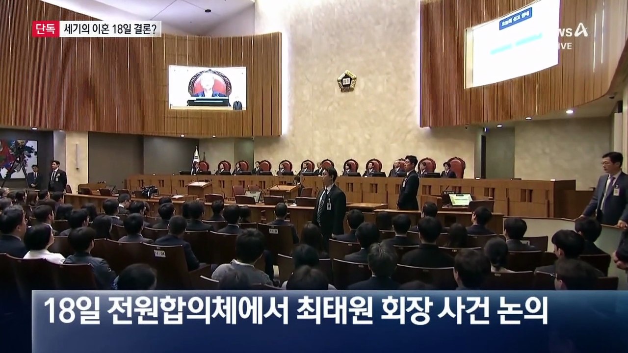 [단독]최태원-노소영 ‘세기의 이혼’ 대법 전원합의체 18일 결론 낼 듯