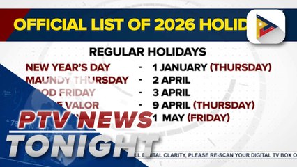 Palace releases official list of 2026 holidays