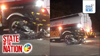 Motorsiklo sumalpok sa fuel tanker; rider sugatan | SONA