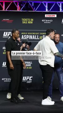 À près d'un mois de leur combat pour le titre des poids lourds, le premier face-à-face entre Ciryl Gane et Tom Aspinall - MMA - UFC