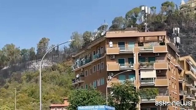 A Roma l'incendio a Monte Mario ha devastato il versante su via Teulada