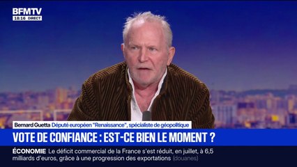 Vote de confiance: "La crise que nous traversons est une catastrophe pour l'équilibre international", estime Bernard Guetta, député européen Renaissance