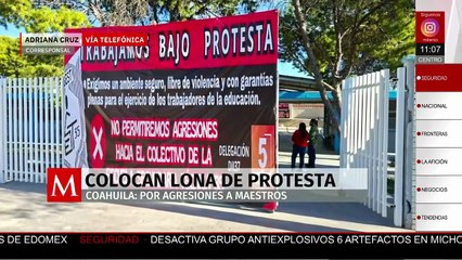 Maestros de secundaria protestan en Coahuila por agresiones