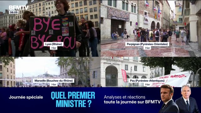 Des centaines de manifestants se sont rassemblés dans plusieurs villes lundi soir pour fêter la chute du gouvernement de François Bayrou