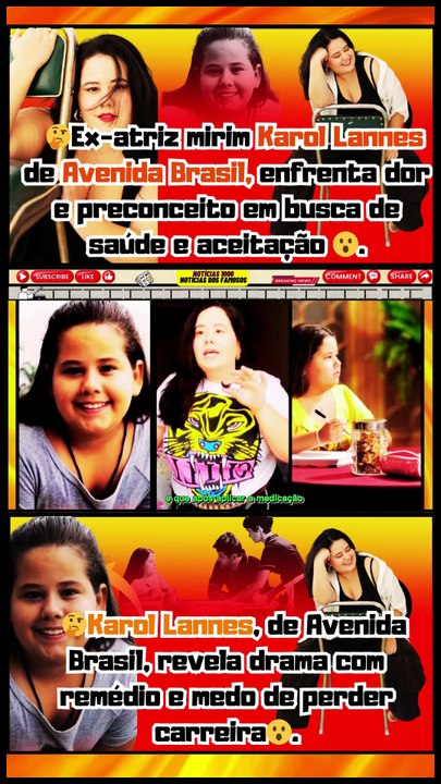Ex-atriz mirim #KarolLannes de #avenidabrasil, enfrenta dor e preconceito em busca de melhor saúde!.Notícias 100 notícias dos Famosos