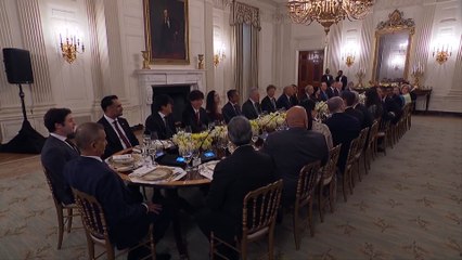 Tech leaders heap praise on Trump during White House dinner