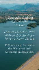 ✨ A sign for them — that We carried their descendants in the fully loaded ship. 🚢#DivineSigns #SurahYaseen #QuranicWisdom