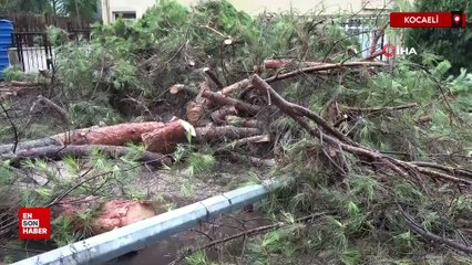 Kocaeli'de sağanak etkili oldu, evin çatısına yıldırım düştü