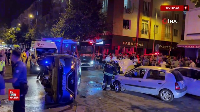 Tekirdağ'da zincirleme kaza: 3 araç birbirine girdi ortalık savaş alanına döndü