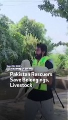 Pakistan Rescuers Save Belongings, Livestock