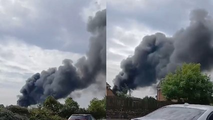 Bradford fire: Thick smoke billows into sky