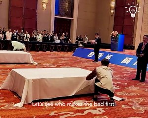 Who makes the bed faster competition!