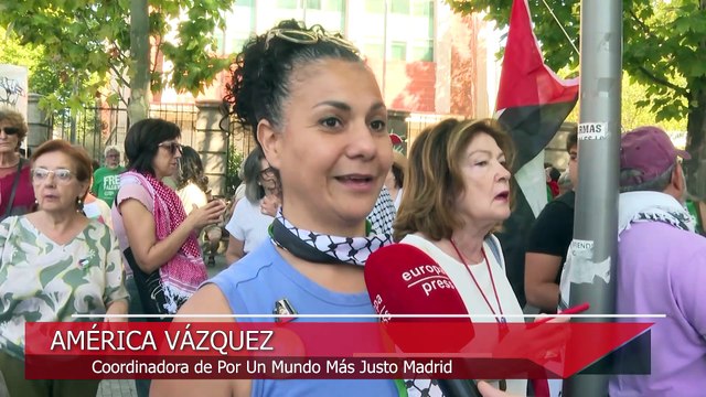 Manifestantes piden paz para Palestina en apoyo a la Global Sumud Flotilla en Bilbao y Madrid