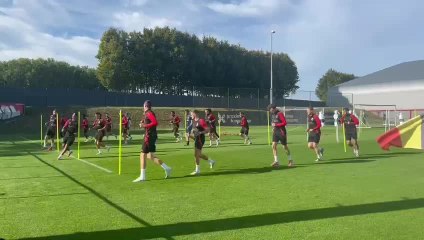 Les Diables rouges à l'entraînement à la veille d'affronter le Kazakhstan