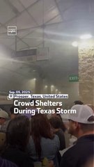 Crowd Shelters During Texas Storm