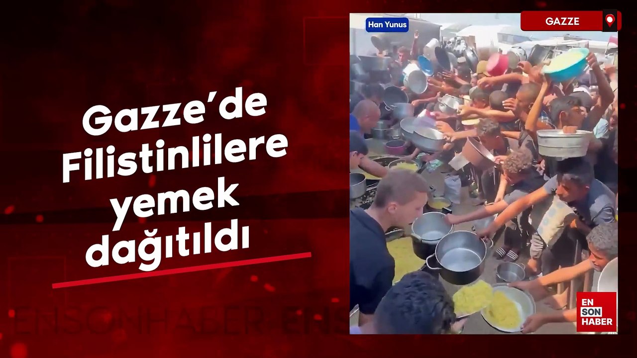 Gazze'de Filistinlilere yemek dağıtıldı