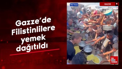 Gazze'de Filistinlilere yemek dağıtıldı