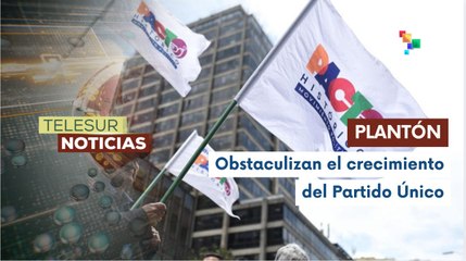 Miembros del partido Pacto Histórico realizan plantón en Colombia