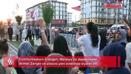 Cumhurbaşkanı Erdoğan, Malatya’da depremzede aileyi ziyaret etti