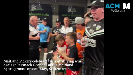 Maitland Pickers celebrate their qualifying win.